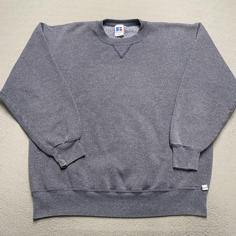 Vintage Russell Athletic Sweatshirt‎ Mens XL Blue Made USA Crewneck Fleece 90s